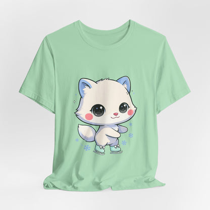 Kawaii Arctic Fox T-Shirt for Winter Gift Giving