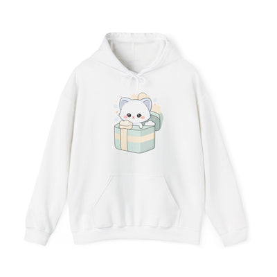 Kawaii Arctic Fox Hoodie, Cute Gift Box Sweatshirt