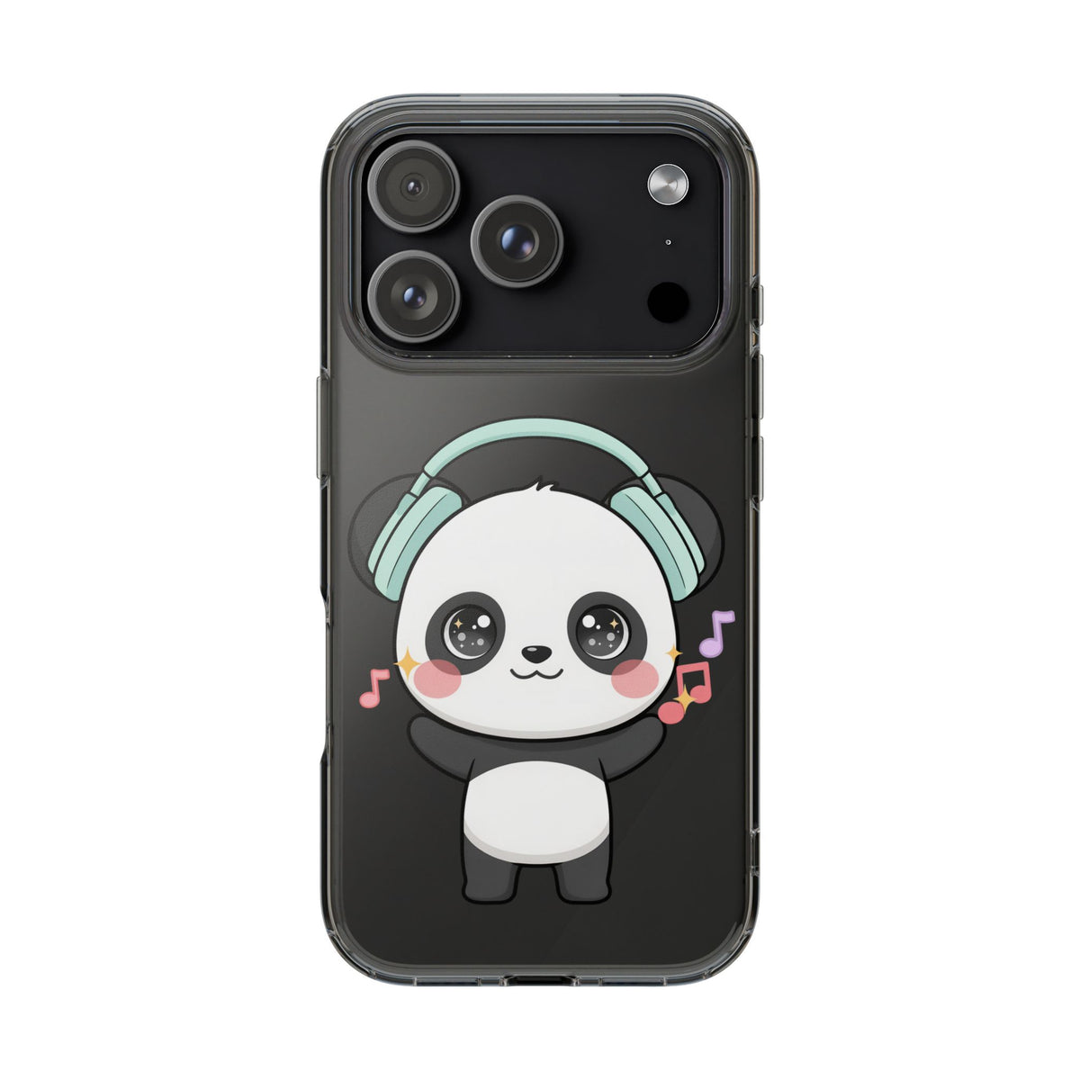 Kawaii Panda Phone Case with Headphones