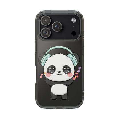 Kawaii Panda Phone Case with Headphones