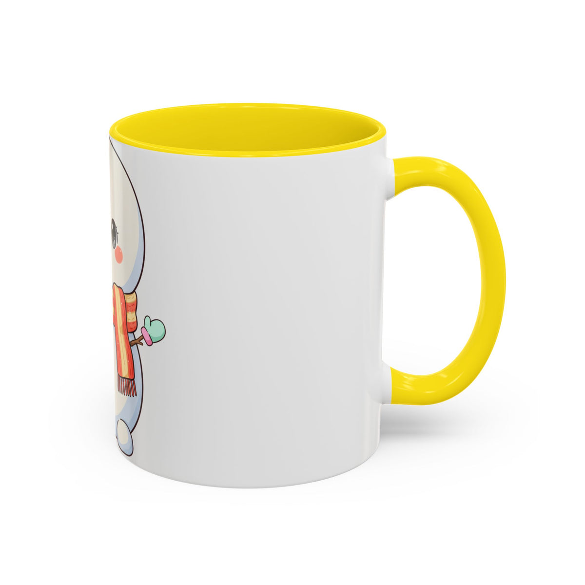 Kawaii Snowman Christmas Mug, Cute Holiday Accent Coffee Mug