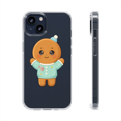 Kawaii Gingerbread Phone Case, Cute Christmas Sweater Cookie