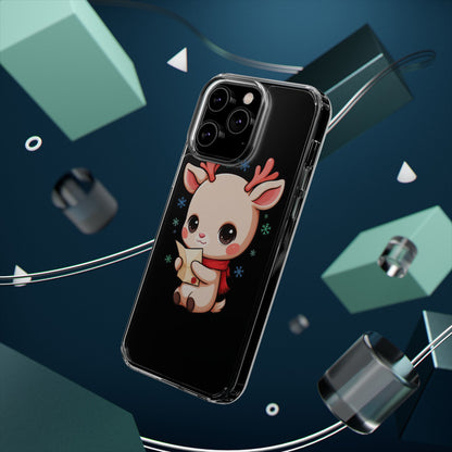 Christmas Reindeer Clear Impact-Resistant Phone Case