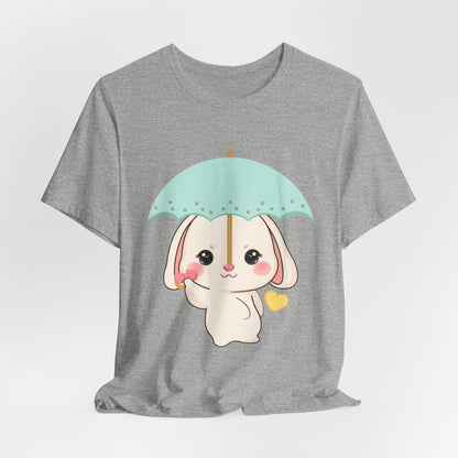 Kawaii Bunny T-Shirt, Cute Umbrella Rabbit Tee