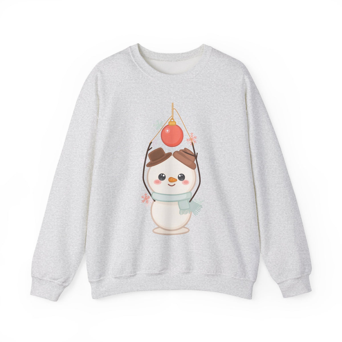 Cute Snowman Christmas Sweatshirt, Kawaii Holiday Crewneck