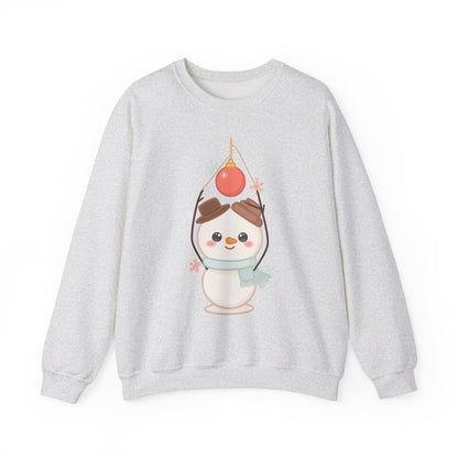 Cute Snowman Christmas Sweatshirt, Kawaii Holiday Crewneck