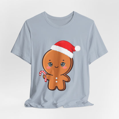 Gingerbread Man Christmas T-Shirt, Cute Kawaii Holiday Tee