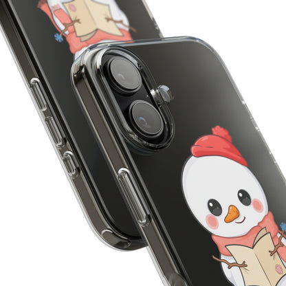 Kawaii Snowman Phone Case Reading to Santa