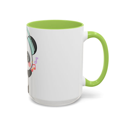 Kawaii Panda Music Mug, Colorful Accent Coffee Mug
