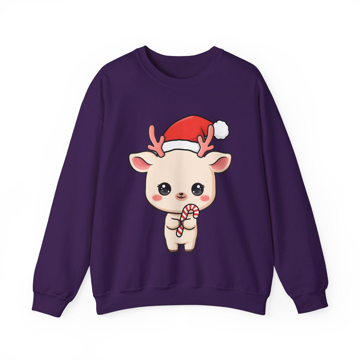 Kawaii Reindeer Christmas Sweatshirt, Cute Holiday Crewneck