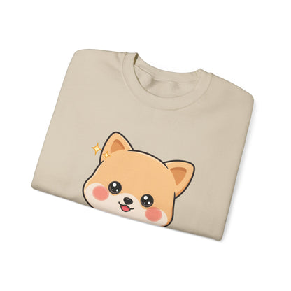 Kawaii Shiba Inu Sweatshirt, Cute Puppy Crewneck