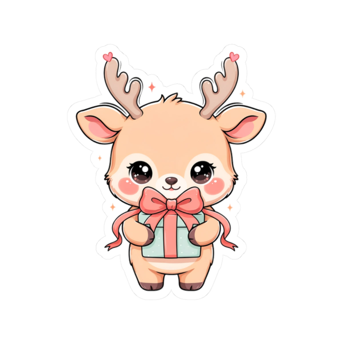 Kawaii Reindeer Sticker for Cute Holiday Decorating