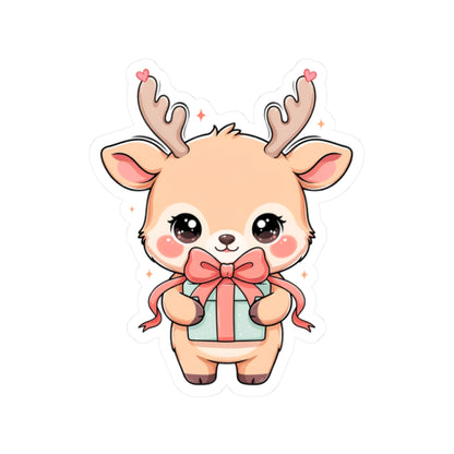 Kawaii Reindeer Sticker for Cute Holiday Decorating