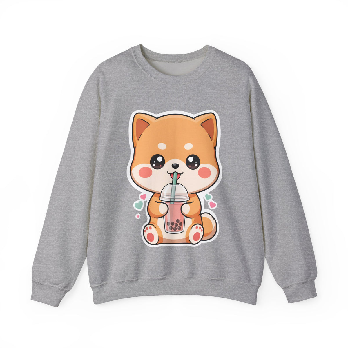 Kawaii Shiba Inu Bubble Tea Sweatshirt, Cute Dog Gift