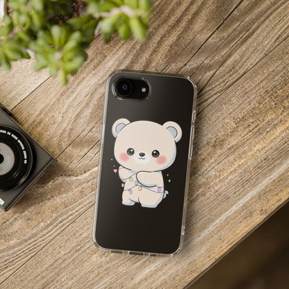 Kawaii Polar Bear Phone Case with Fairy Lights