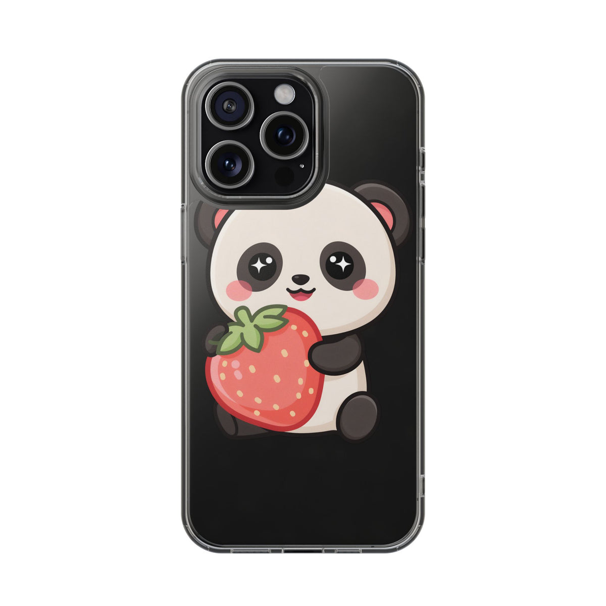 Kawaii Panda Phone Case, Sweet Strawberry Gift