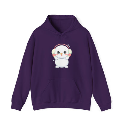Kawaii Snowman Hoodie, Cute Winter Gift Sweatshirt