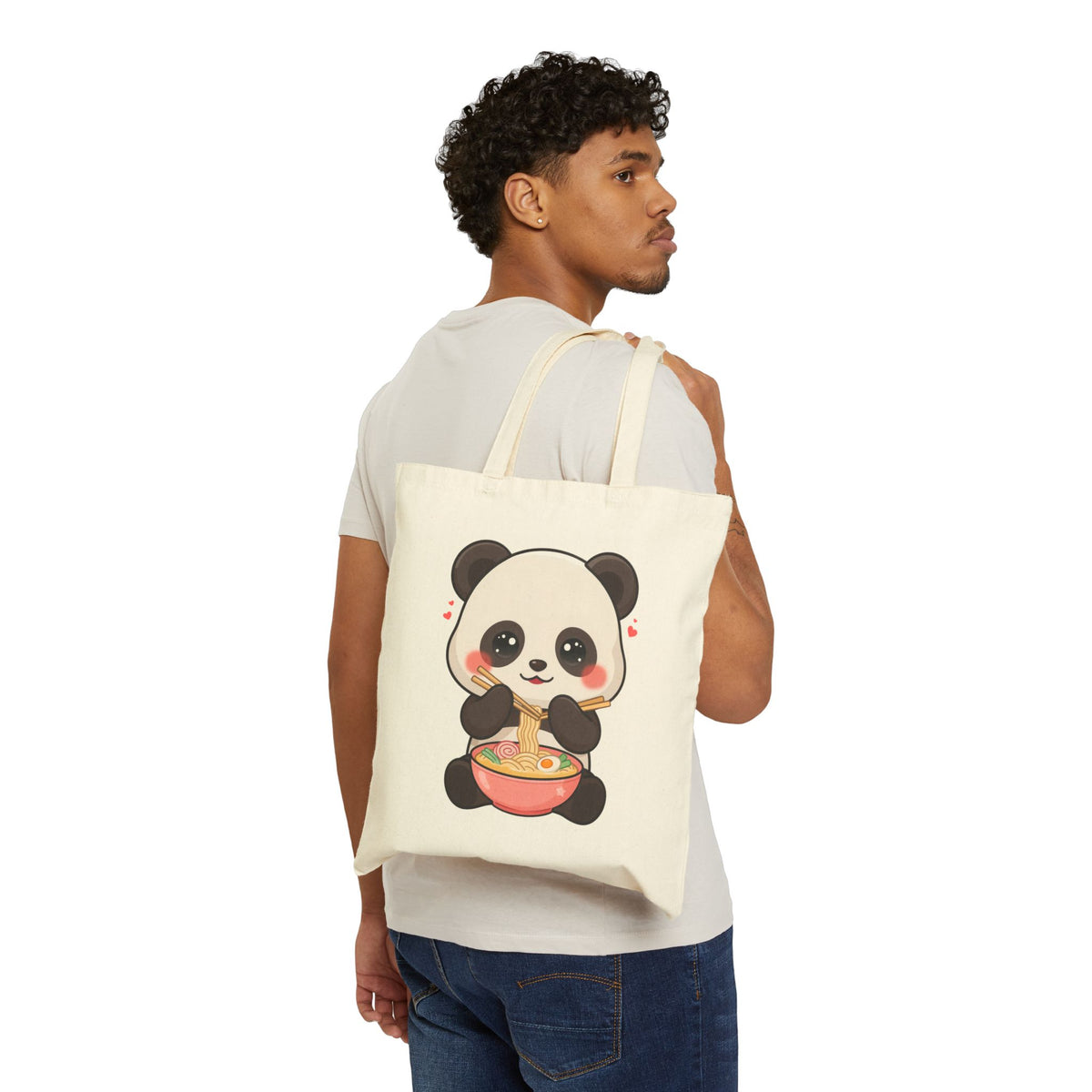 Kawaii Panda Ramen Tote Bag for Cute Food Lovers