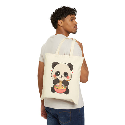 Kawaii Panda Ramen Tote Bag for Cute Food Lovers