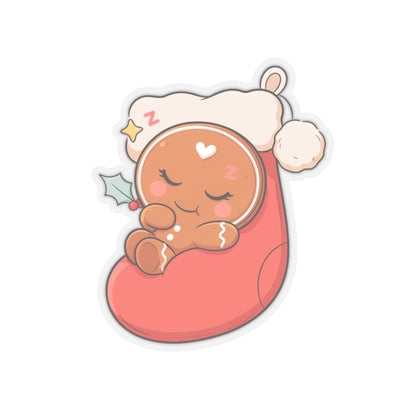 Sleeping Gingerbread Man Christmas Sticker