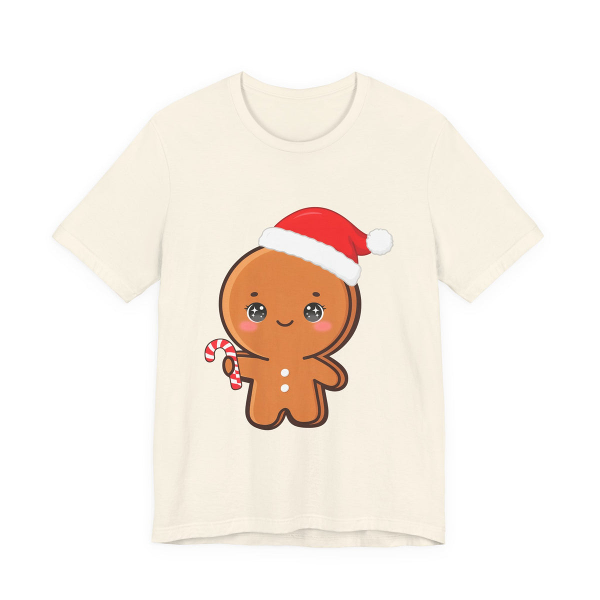 Gingerbread Man Christmas T-Shirt, Cute Kawaii Holiday Tee