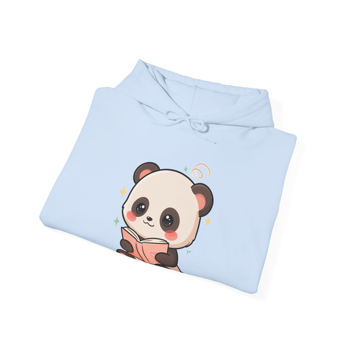 Kawaii Panda Reading Hoodie, Cozy Book Lover Sweatshirt