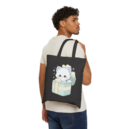 Kawaii Arctic Fox Tote Bag for Gift-Wrapping Runs