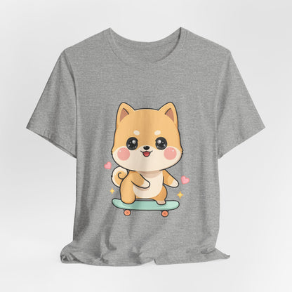 Kawaii Shiba Inu Skateboarder Tee for Dog Lovers