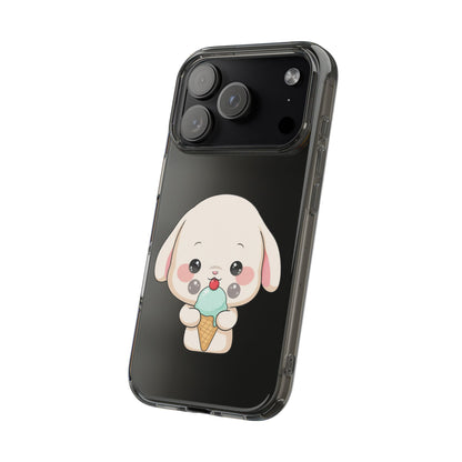 Kawaii Bunny Phone Case, Ice Cream Cutie Clear Case