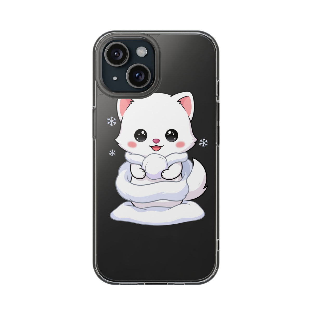 Kawaii Arctic Fox Phone Case, Cute Snow Day Gift
