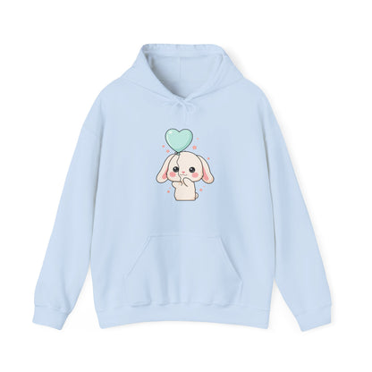Kawaii Bunny Hoodie, Cute Balloon Rabbit Sweatshirt