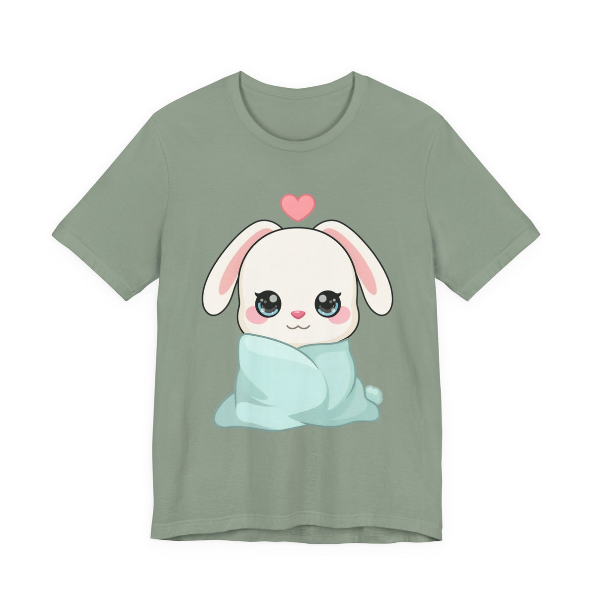 Cozy Bunny T-Shirt, Kawaii Blanket Bunny Tee
