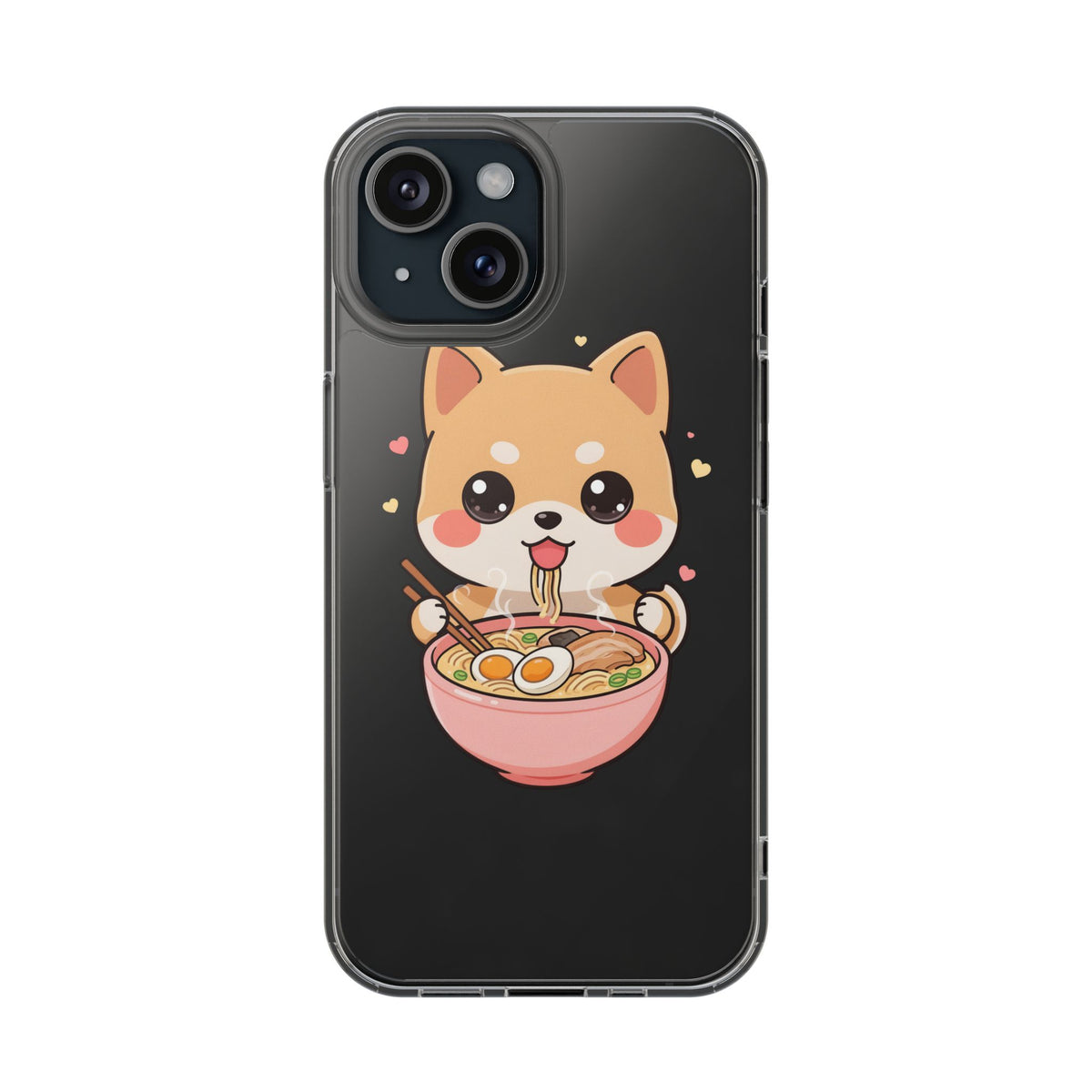 Kawaii Shiba Inu Ramen Clear Impact-Resistant Case
