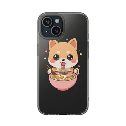 Kawaii Shiba Inu Ramen Clear Impact-Resistant Case