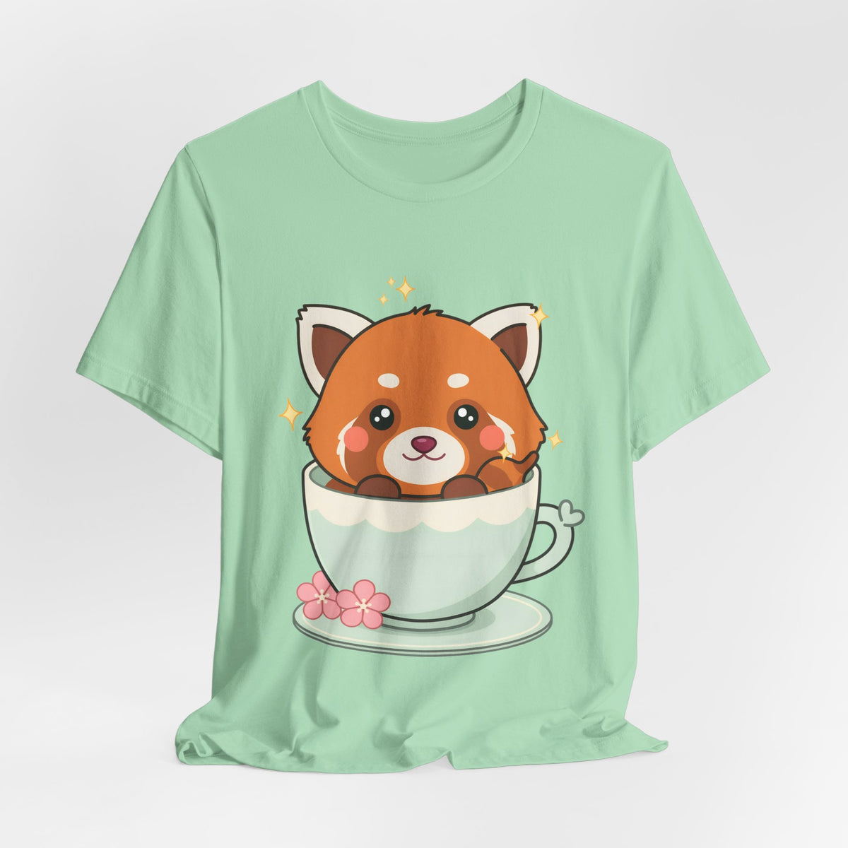 Kawaii Red Panda T-Shirt, Cute Tea Lover Gift