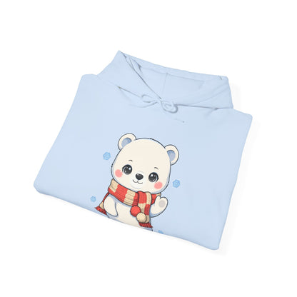 Kawaii Polar Bear Christmas Hoodie, Cozy Holiday Sweatshirt