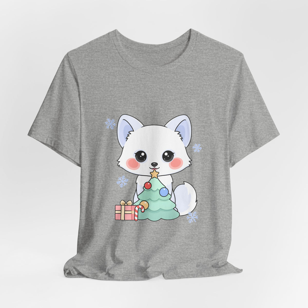 Kawaii Christmas Fox T-Shirt for Cozy Holiday Decorating