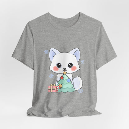 Kawaii Christmas Fox T-Shirt for Cozy Holiday Decorating