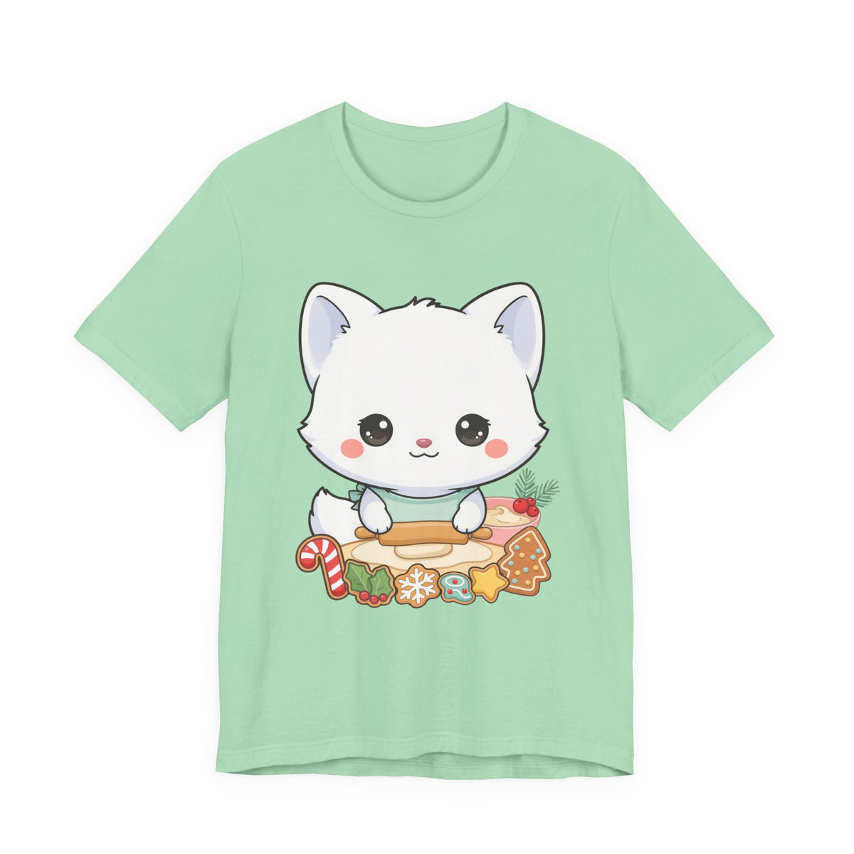 Kawaii Arctic Fox Christmas Baking T-Shirt