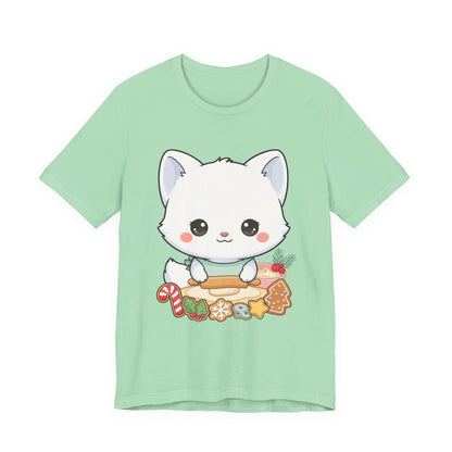 Kawaii Arctic Fox Christmas Baking T-Shirt