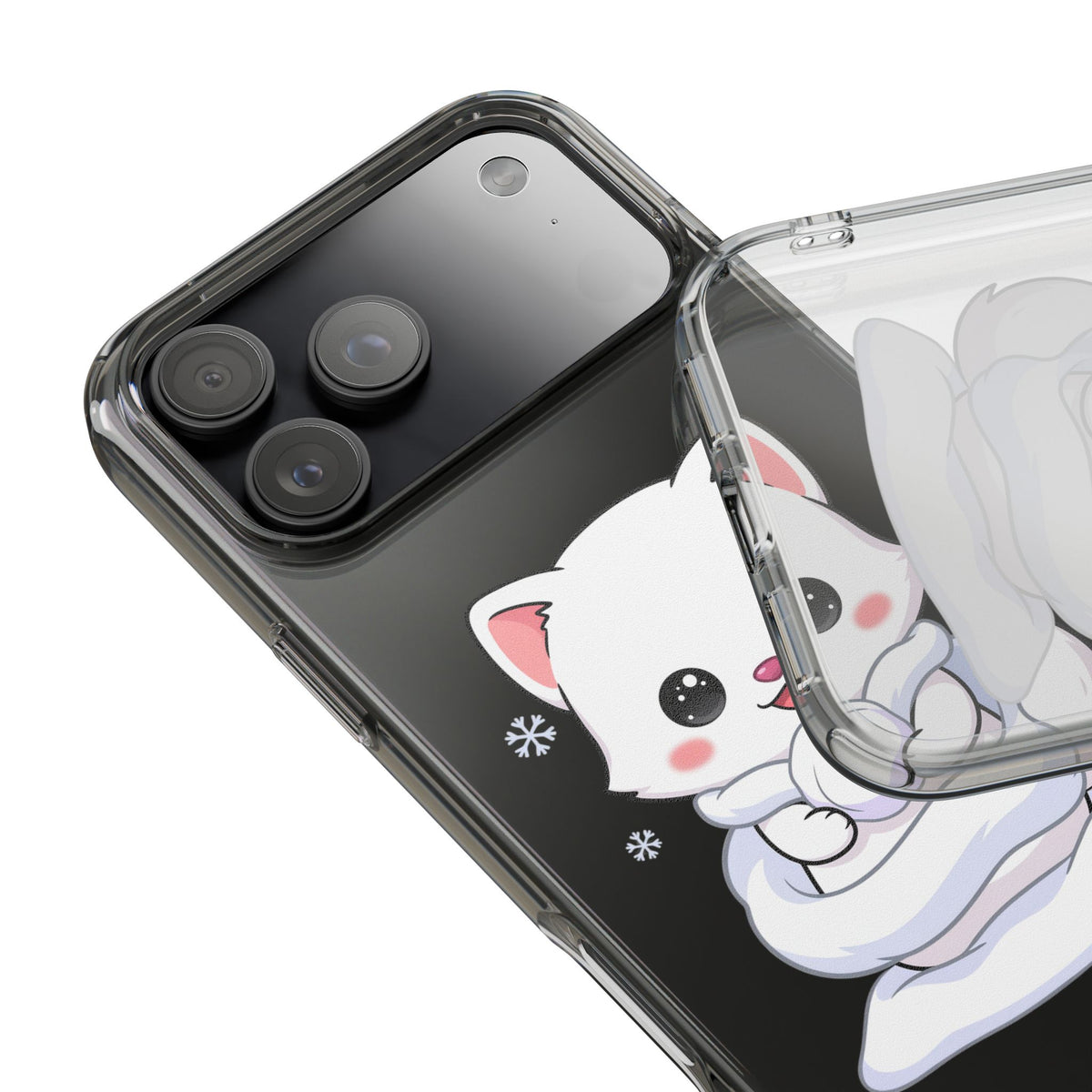 Kawaii Arctic Fox Phone Case, Cute Snow Day Gift