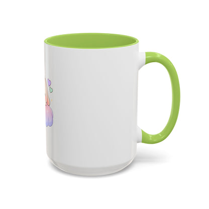 Kawaii Bunny Accent Coffee Mug, Dreamy Cute Animal Gift