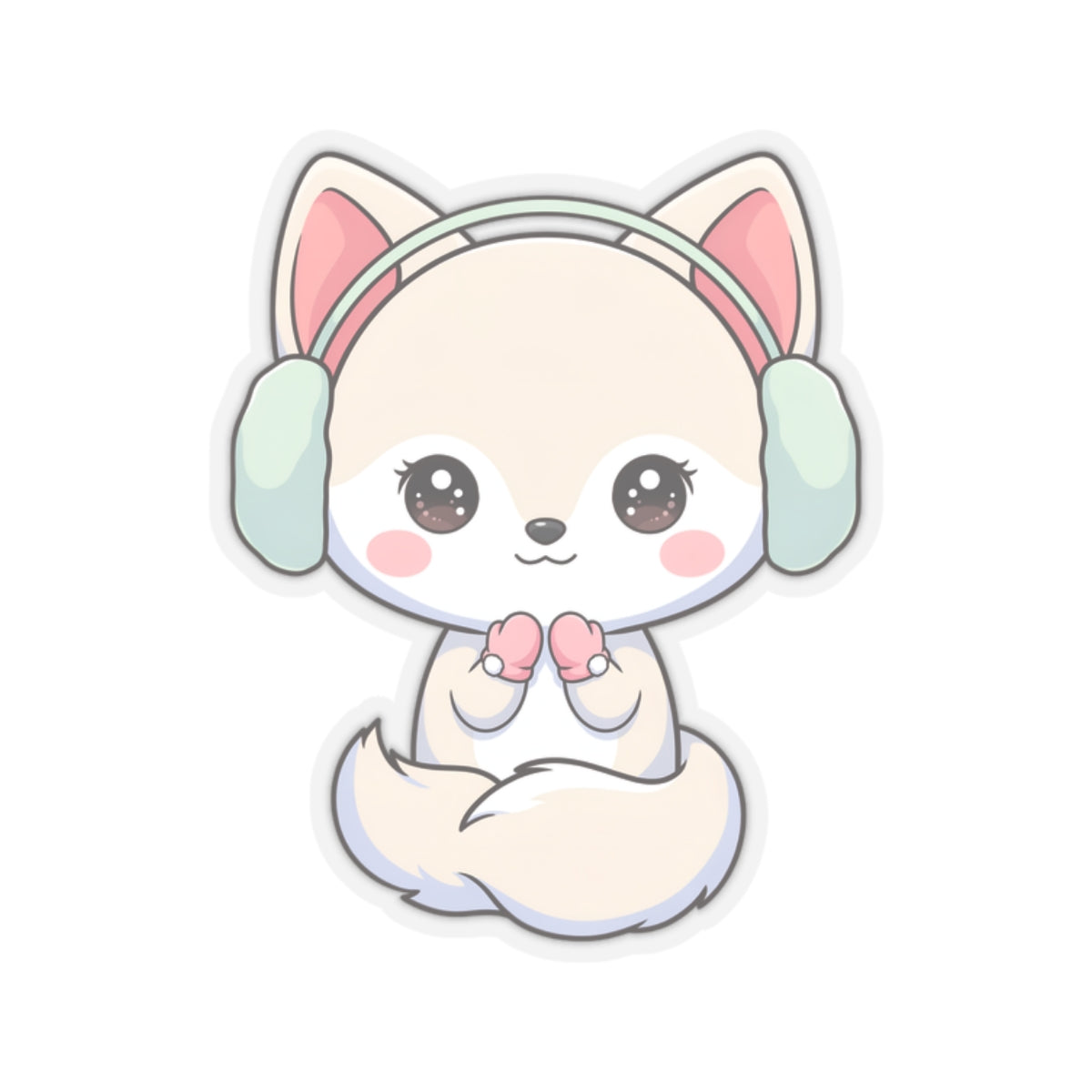 Kawaii Arctic Fox Sticker for Cozy Winter Vibes