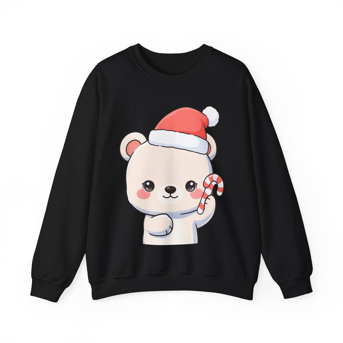 Kawaii Polar Bear Christmas Sweatshirt, Santa Cub Crewneck