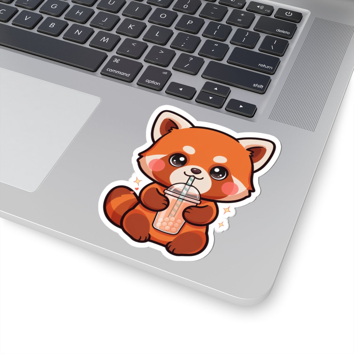 Kawaii Red Panda Bubble Tea Sticker for Boba Lovers
