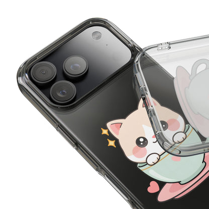 Kawaii Cat Phone Case, Cute Teacup Kitty Gift