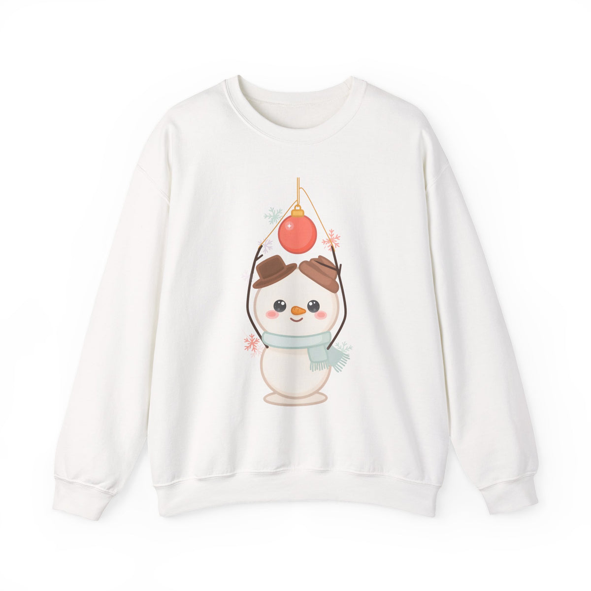 Cute Snowman Christmas Sweatshirt, Kawaii Holiday Crewneck