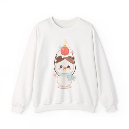 Cute Snowman Christmas Sweatshirt, Kawaii Holiday Crewneck