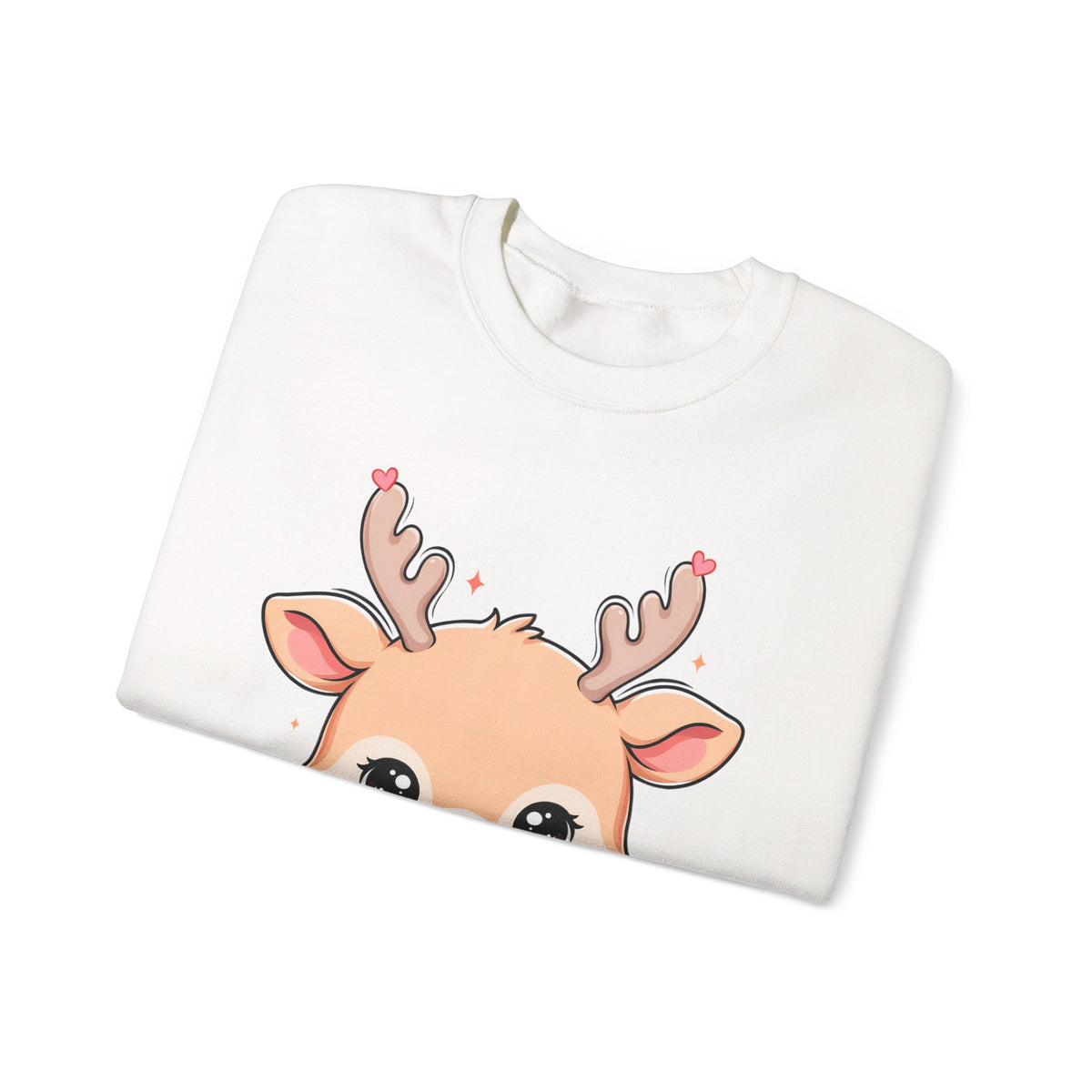 Kawaii Reindeer Christmas Sweatshirt, Cute Gift Crewneck