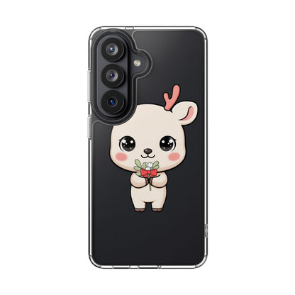 Kawaii Christmas Reindeer Clear Phone Case Gift